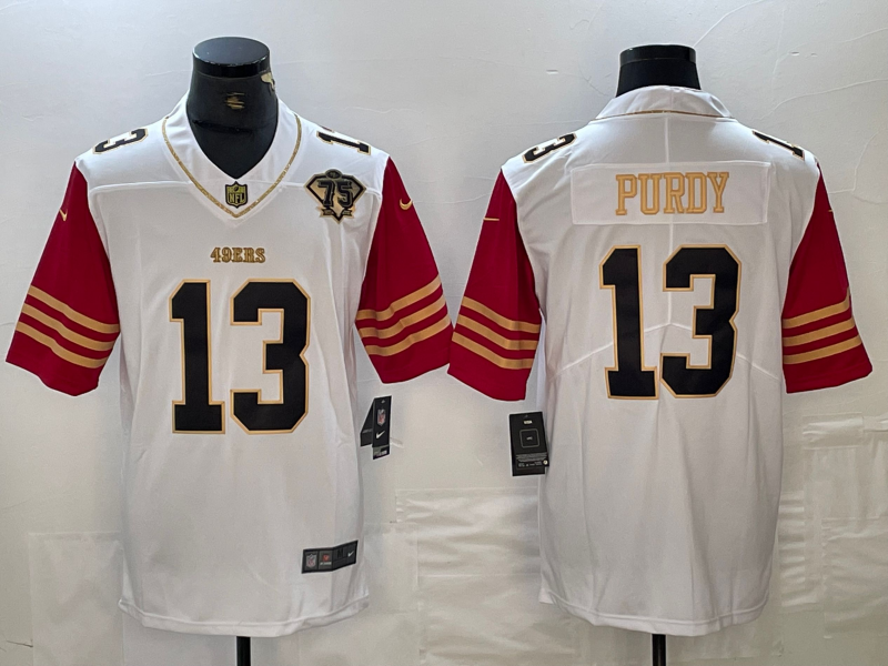 Men's San Francisco 49ers Brock Purdy #13 White Player Game jersey