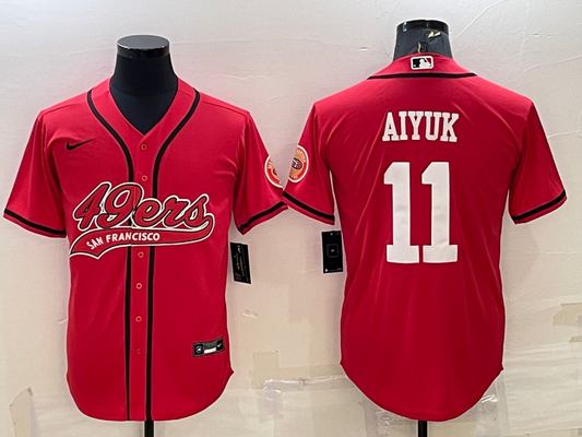 Men's San Francisco 49ers Brandon Aiyuk #11 Red Game jersey Joint Edition