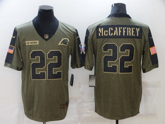 Men's Carolina Panthers Christian McCaffrey #22 Brown Player Game Jersey1