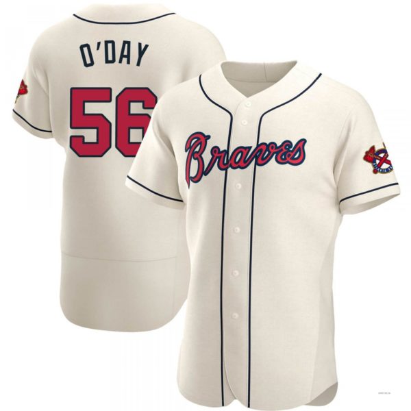 Atlanta Braves #56 Darren ODay Cream Alternate Jersey Stitches Baseball Jerseys
