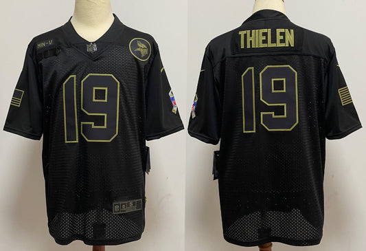 Men's Minnesota Vikings Adam Thielen Black 2020 Salute To Service Limited jersey