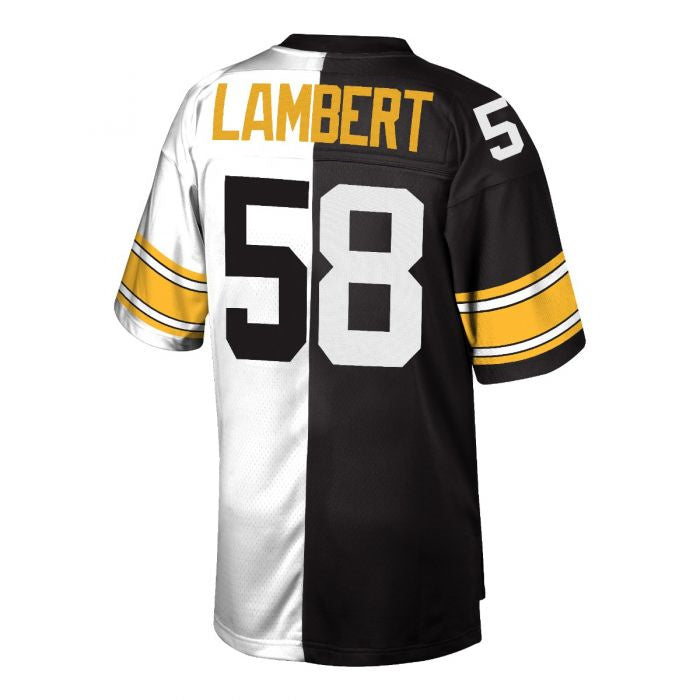P.Steelers #58 Jack Lambert White/Black Replica Limited Split Stitched American Football Jerseys