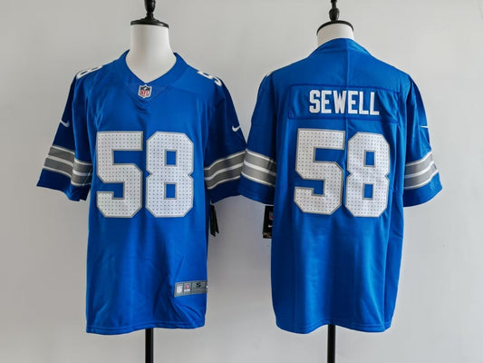 Men's Detroit Lions Penei Sewell Jersey -  Blue