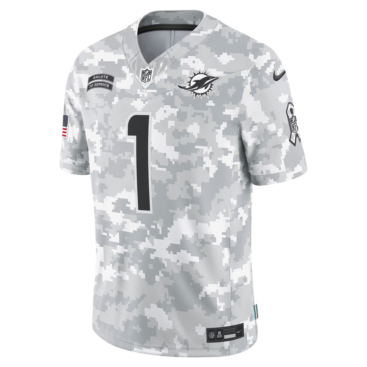 Miami Dolphins Tua Tagovailoa Arctic Camo 2024 Salute to Service Limited Jersey