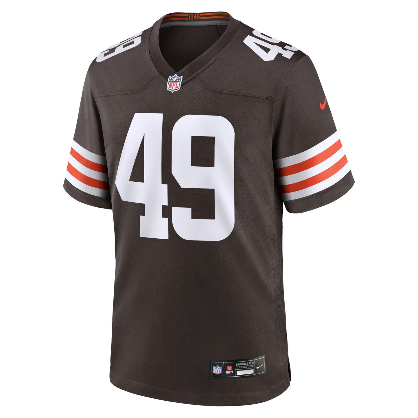 Cleveland Browns Carson Schwesinger Brown 2025 NFL Draft Game Jersey