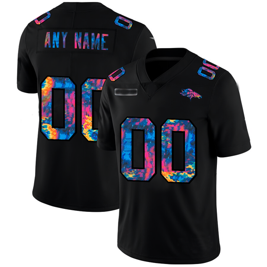 Custom1 Denver Broncos Multi-Color Black 2020 Crucial Catch Vapor Untouchable Limited Jersey1 Stitched Jersey1  American Football Jerseys
