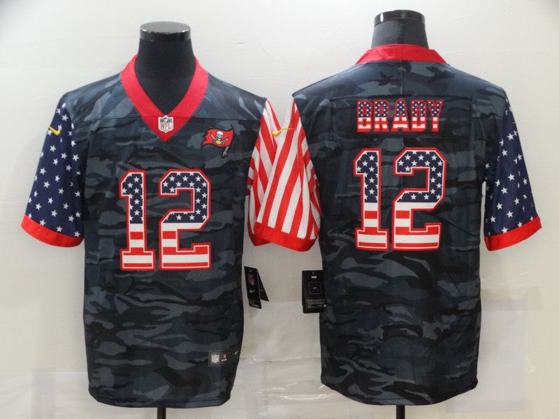 Men's Tampa Bay Buccaneers Tom Brady #12 Gray Camouflage Player Game jersey