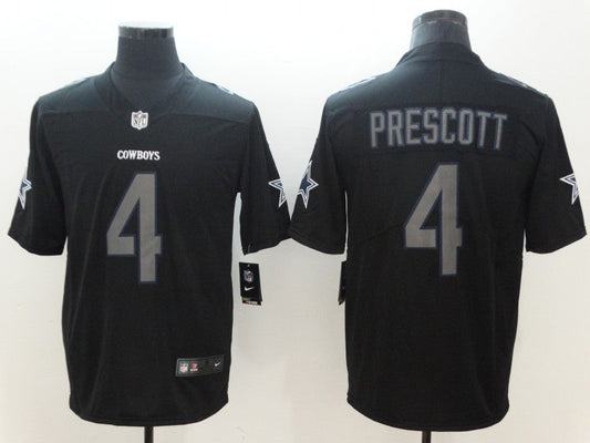 Men's Dallas Cowboys Dak Prescott #4 Black Alternate Player Game Jersey1