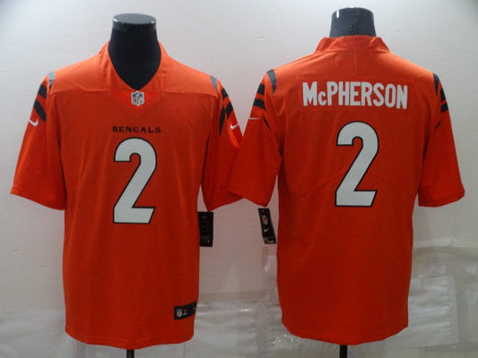 Men's Cincinnati Bengals Evan McPherson #2 Orange Game Jersey1