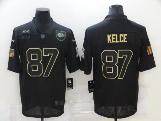 Men's Kansas City Chiefs #87 Travis Kelce Black Game Player Jersey1