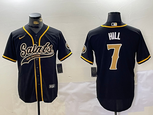 Men's New Orleans Saints Taysom Hill #7 Black Player jersey