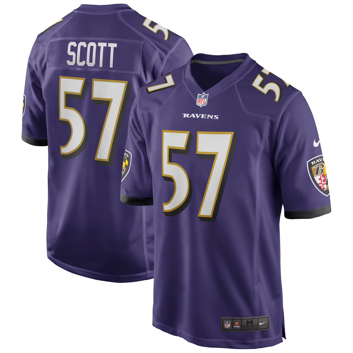 Baltimore Ravens Bart Scott Purple Game Retired Player Jersey