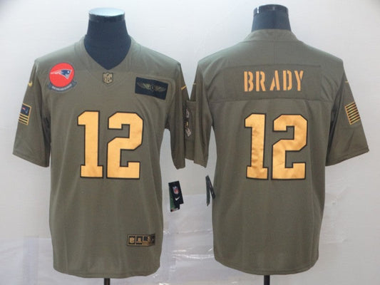 Men's New England Patriots Tom Brady #12 Brown Game Player jersey