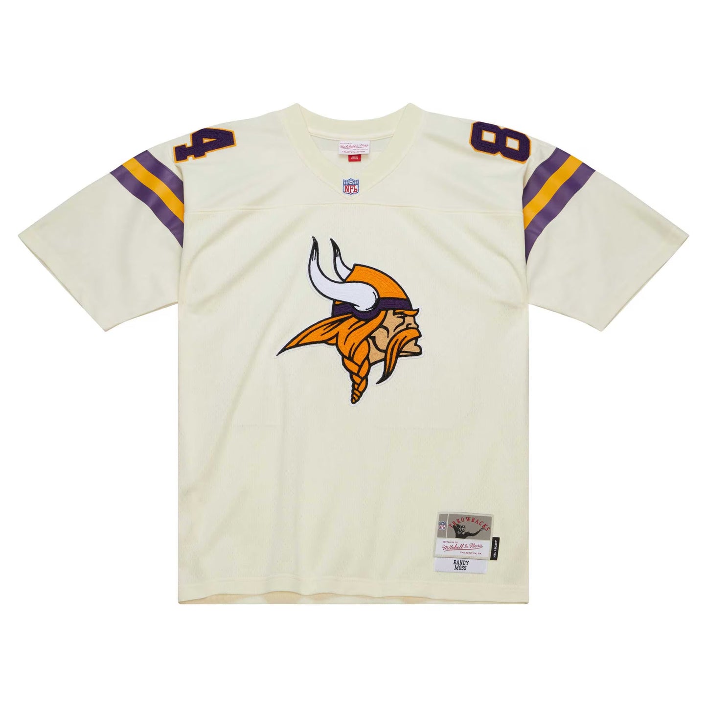 Minnesota Vikings Randy Moss Mitchell & Ness Cream Chainstitch Legacy Jersey