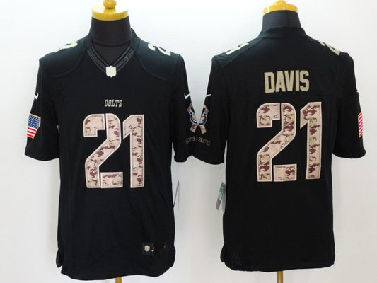 Men's Indianapolis Colts Vontae Davis #21 Black Game Player Jersey1