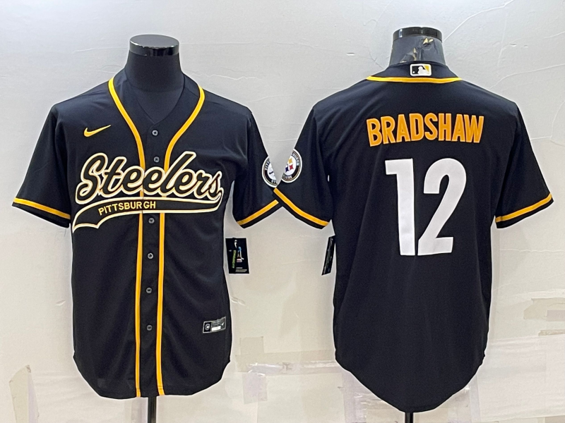 Men's Pittsburgh Steelers Terry Bradshaw #12 Black Vapor Limited jersey