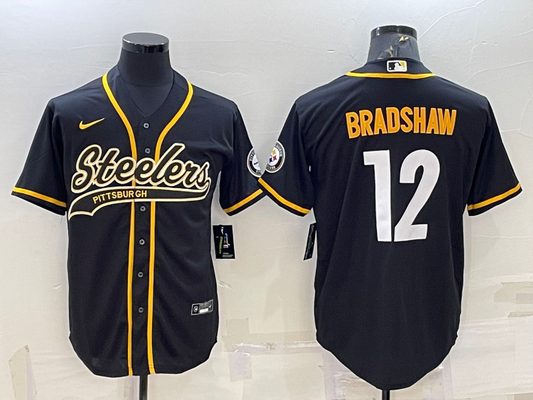Men's Pittsburgh Steelers Terry Bradshaw #12 Black Vapor Limited jersey
