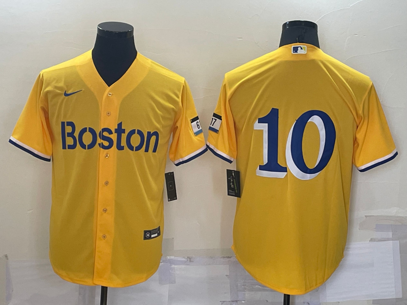 Men's Boston Red Sox Trevor Story #10 Gold City Connect Replica Player jersey