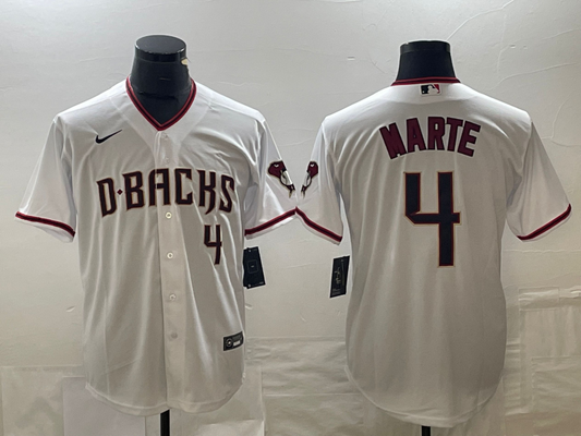 Men's Arizona Diamondbacks Ketel Marte #4 White Home Replica Player jersey