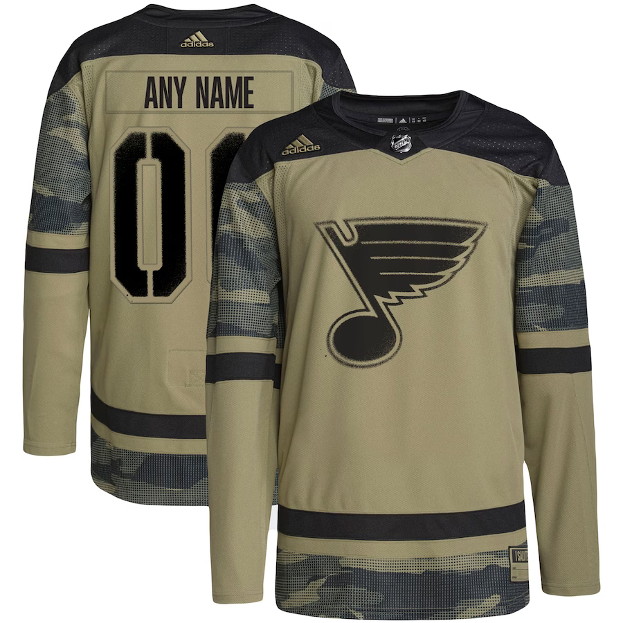 Men's St. Louis Blues Camo Military Appreciation Team Authentic Custom Practice Jersey1