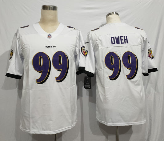 Men's Baltimore Ravens Odafe Oweh #99 White Game Jersey1