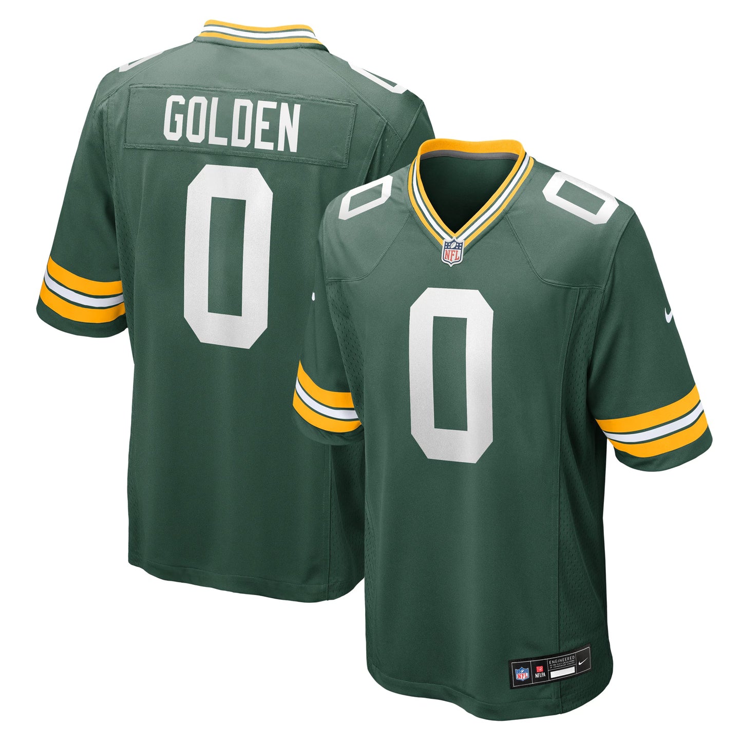 Green Bay Packers Matthew Golden Green 2025 NFL Draft First Round Pick Game Jersey
