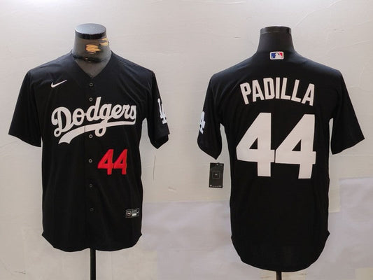 Men's Los Angeles Dodgers Vicente Padilla #44 Black Replica Player jersey