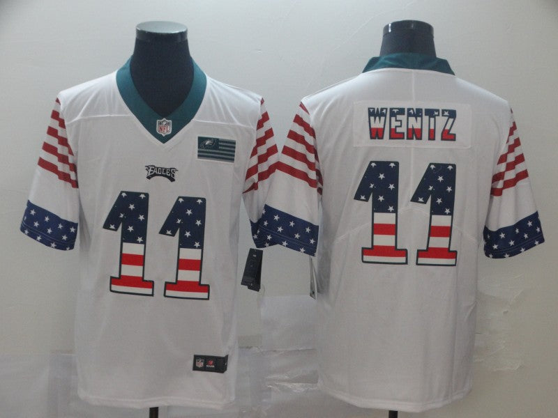 Men's Philadelphia Eagles #11 Carson Wentz White Game jersey