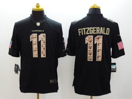Men's Arizona Cardinals Larry Fitzgerald #11 Black Team Game Jersey1