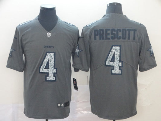 Men's Dallas Cowboys Dak Prescott #4 Gray Player Game Jersey1