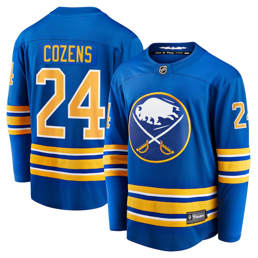 Men's Buffalo Sabres Dylan Cozens #24 Royal Replica Player jersey