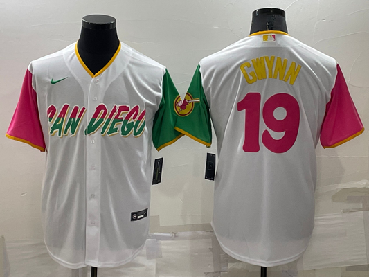 Men's San Diego Padres Tony Gwynn #19 White Player Stitched jersey
