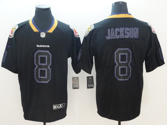 Men's Baltimore Ravens Lamar Jackson #8 Black Authentic Game Jersey1