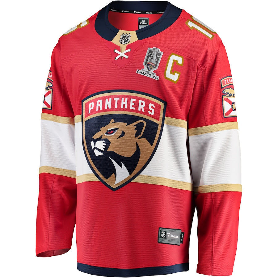 Aleksander Barkov Florida Panthers   Home 2024 Stanley Cup Champions Breakaway  Jersey Red