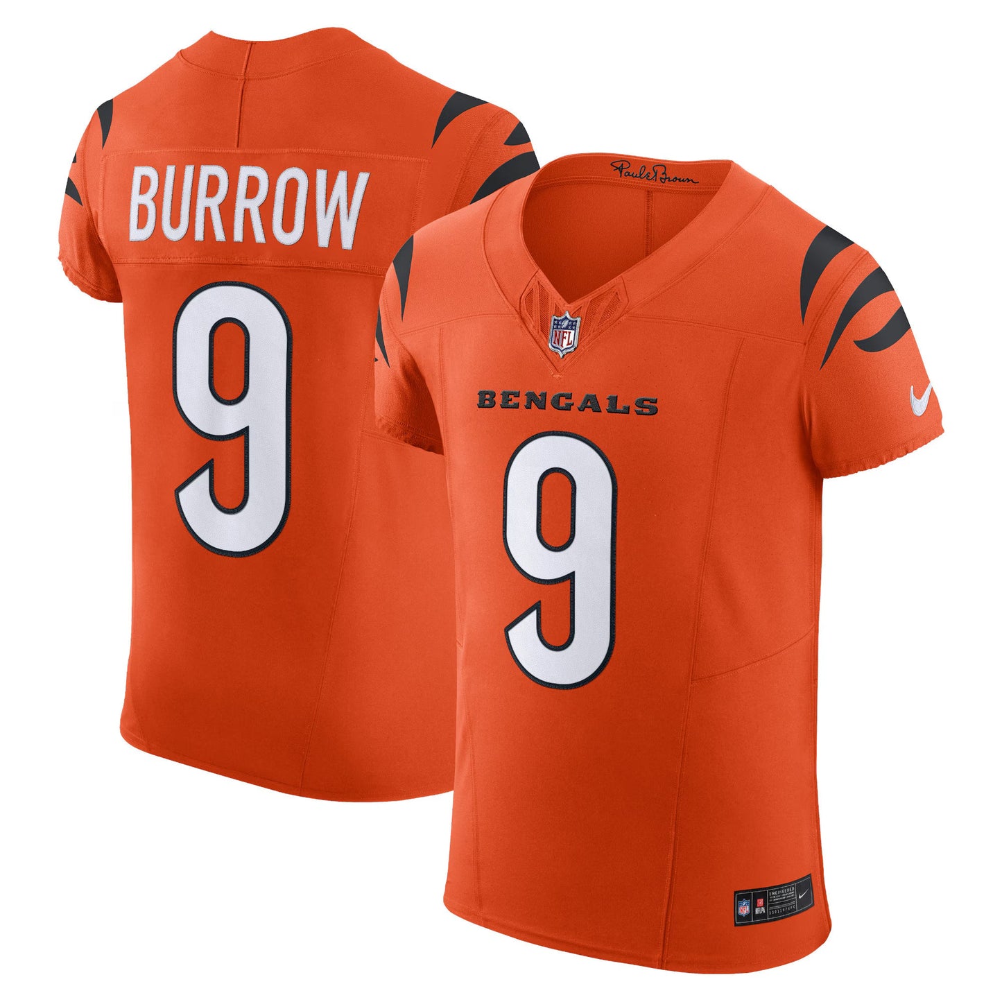 Cincinnati Bengals Joe Burrow Orange Vapor F.U.S.E. Elite Jersey