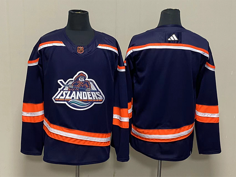 Men's New York Islanders Navy Blank Player jersey