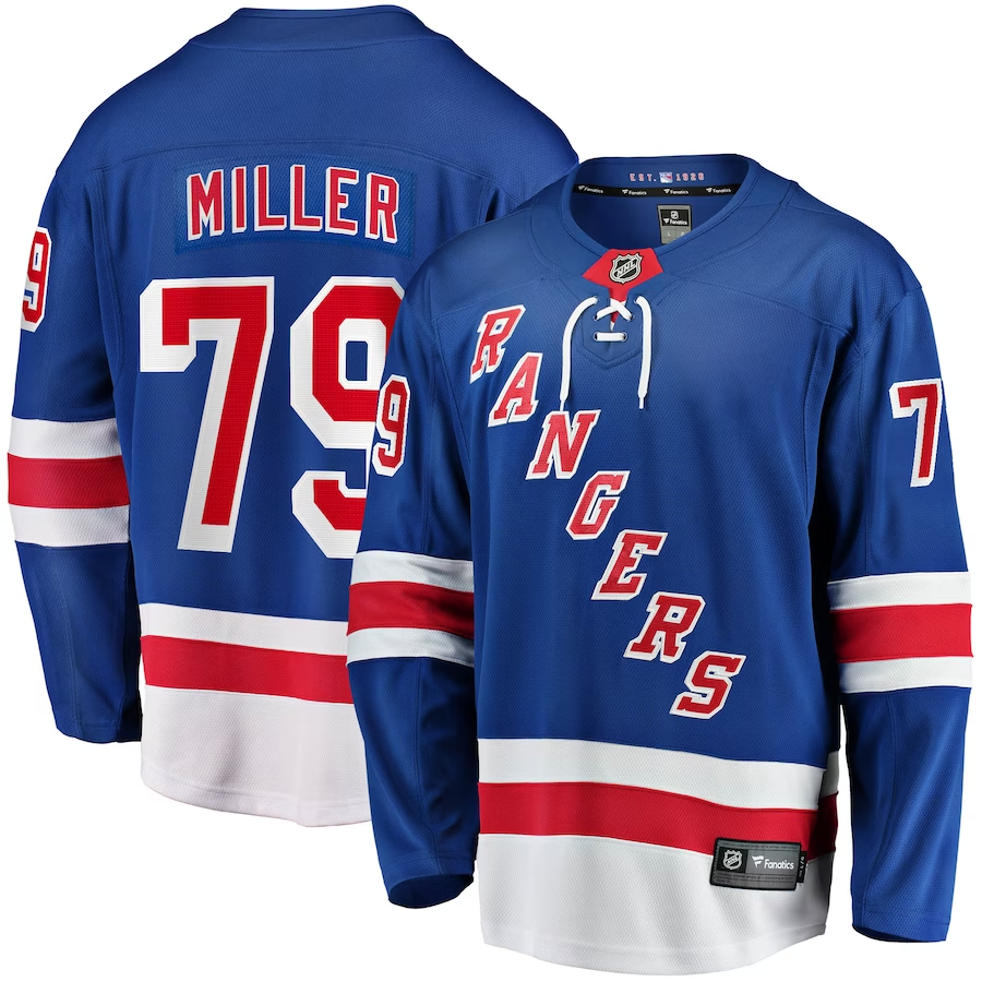 Men's New York Rangers K'Andre Miller #79 Blue Player jersey