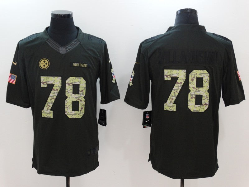 Men's Pittsburgh Steelers Alejandro Villanueva #78 Black Authentic Game jersey