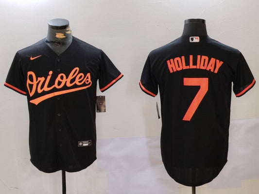Men's Baltimore Orioles Jackson Holliday #7 Black Replica Player jersey