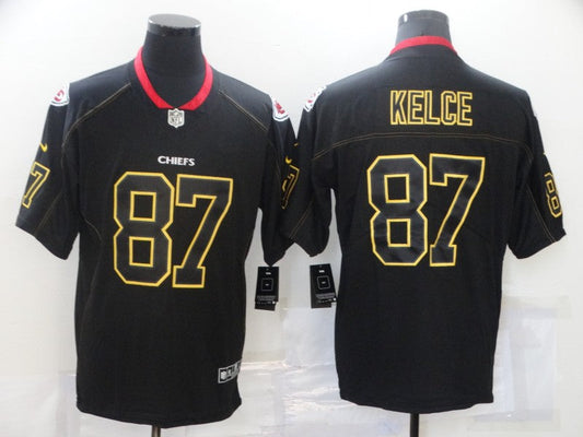 Men's Kansas City Chiefs Travis Kelce #87 Black Authentic Game Jersey1