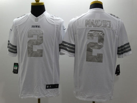 Men's Cleveland Browns Johnny Manziel #2 White Game Jersey1
