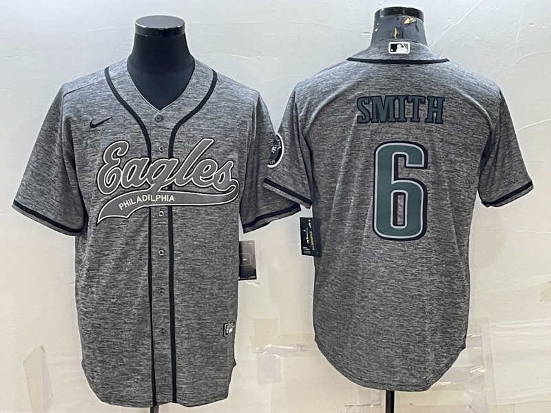Men's Philadelphia Eagles DeVonta Smith #6 Gray Player jersey Joint Edition