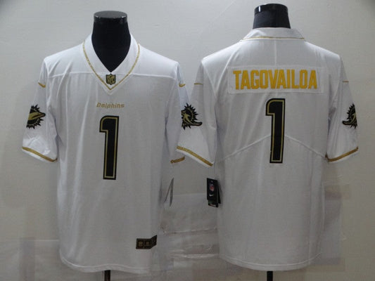 Men's Miami Dolphins Tua Tagovailoa #1 White Game Player jersey