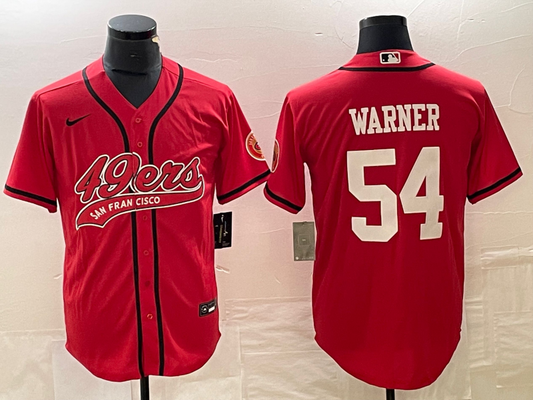 Men's San Francisco 49ers Fred Warner #54 Red Player jersey Joint Edition