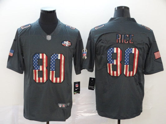 Men's San Francisco 49ers Jerry Rice #80 Black Stitched Game jersey