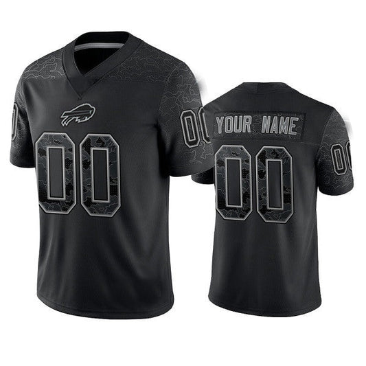 Custom1 Buffalo Bills Active Player Black Reflective Limited Stitched Football Jersey1 Football Jersey1