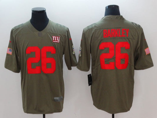 Men's New York Giants Saquon Barkley #26 Brown Authentic Game jersey