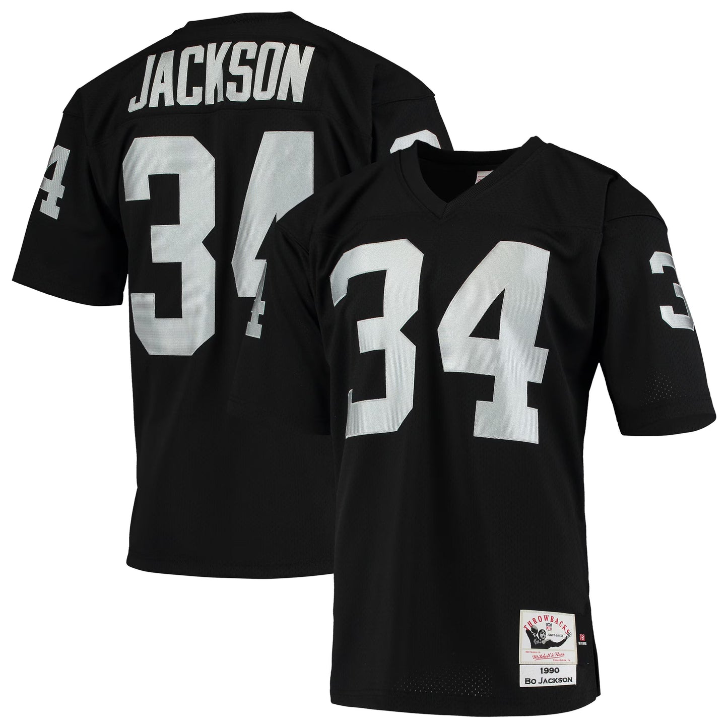 Las Vegas Raiders 1990 Bo Jackson Mitchell & Ness Black Authentic Throwback Retired Player Jersey