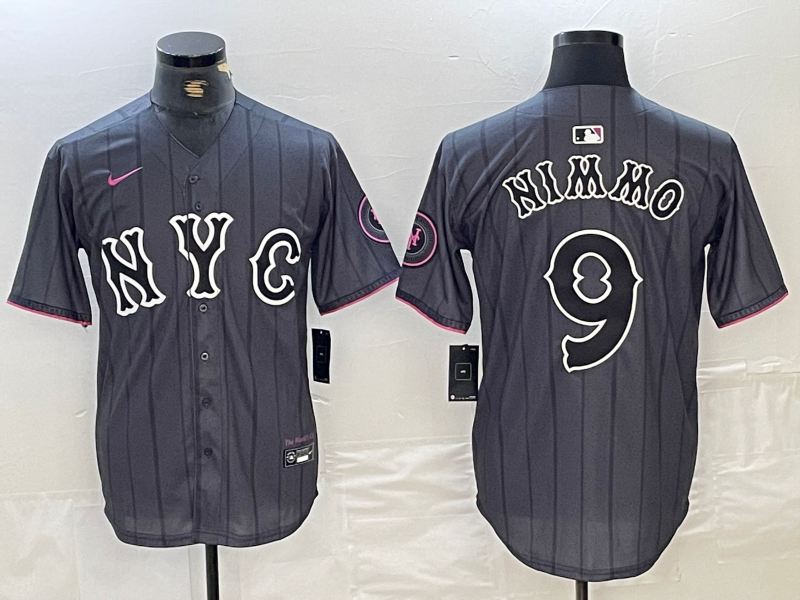 Men's New York Mets Brandon Nimmo #9 Graphite 2024 City Connect Limited Player jersey