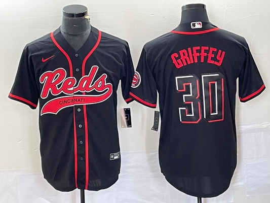 Men's Cincinnati Reds Ken Griffey Jr. #30 Black Replica Player jersey Joint Edition